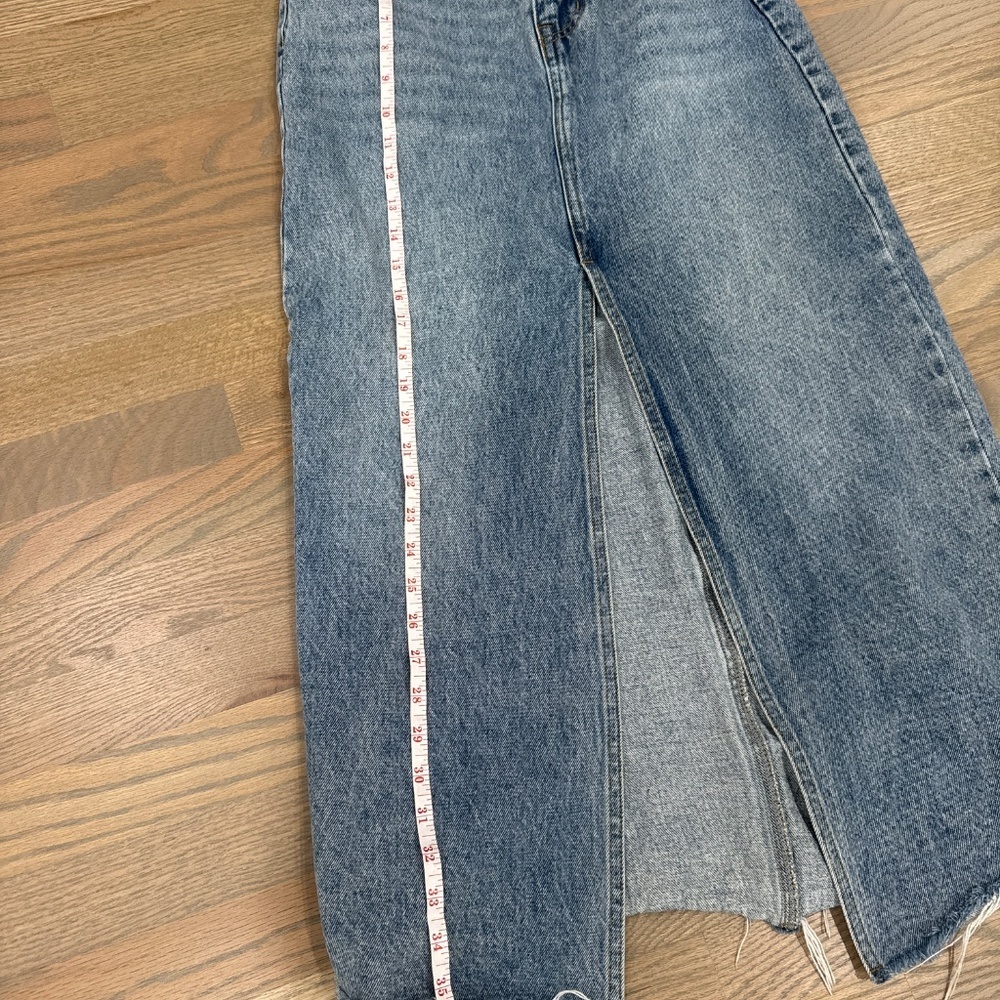 Distressed Jean Maxi Skirt w/ front slit  size 4 - Picture 5 of 6